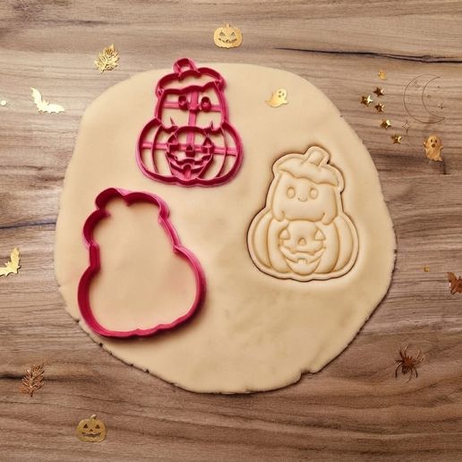 Halloween Ghost in Pumpkin Cookie Cutter & Embosser Stamp – Ghost in Pumpkin Cookie Mold 60mm