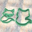 D_Gato b.jpg Cookie Stamp/Cutter. Cortante/Stamp cookie dough fondan.Gato b