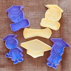 EGRESADOS.jpg KIT X 6 GRADUATION EGRESADOS STAMP SELLO CORTANTES COOKIE CUTTERS COOKIES CUTTERS GALLETAS