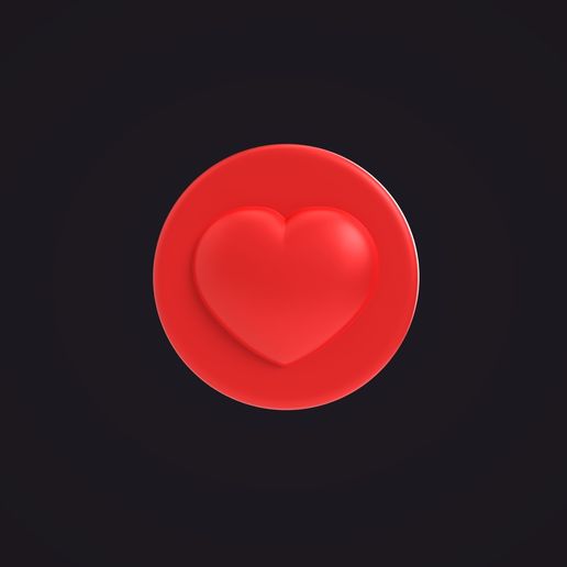 💜 Red Heart Button・ STL File for 3D printing・Cults