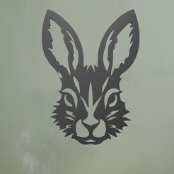 Rabbit-2.png Fichier STL Art mural du lapin・Objet pour imprimante 3D à télécharger