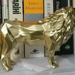 IMG_20210327_14782.jpg Free 3D file low poly lion・3D printer design to download