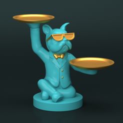 3.jpg STL file FRENCH BULLDOG TRAY WITH TRAY - KEY HOLDER - ORGANIZER - JEWELRY・3D print design to download