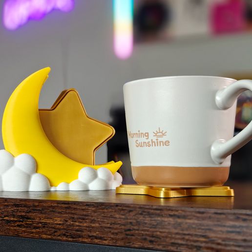 Crescent Moon and Star Coaster Set