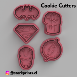 marvel-cults.png SET OF 5 SUPER HEROS COOKIE CUTTERS