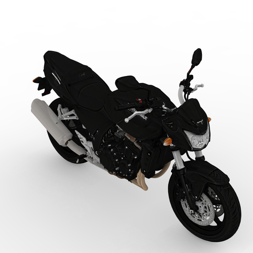 Kawasaki Z750 2004 Naked Motorcycle – Detailed Miniature Model for Display & Easy Printing