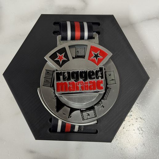 Hexagon Running Medal Display