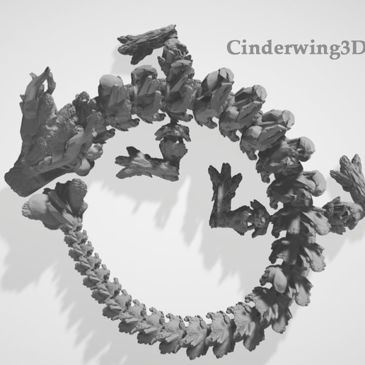 cvnz.png Fichier STL Dragon des bois, animal de compagnie articulé, impression en place, fantaisie.・Modèle imprimable en 3D à télécharger, Cinderwing3D