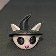 WhatsApp-Image-2023-10-08-at-20.19.59.jpeg Cute Spooky Cat with Witch hat  3mf for bambu, and single color