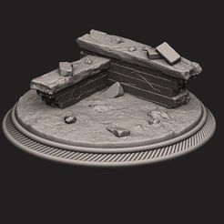 01.JPG STL file custome rubble Base for miniatures - Figures - version 02・3D printable model to download