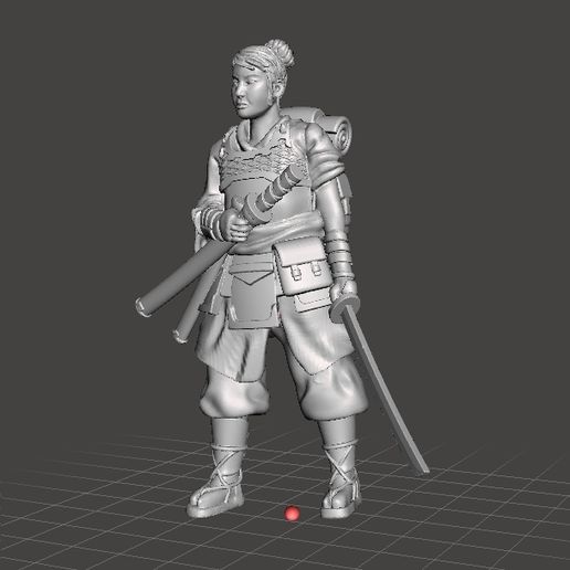 WANDERING SAMURAI MINIATURE MODEL FIGURE FOR FANTASY OR SCIFI GAMES RPG DND