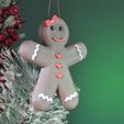 01098913.jpg Gingerbread Girl / Woman Ornament with Bow