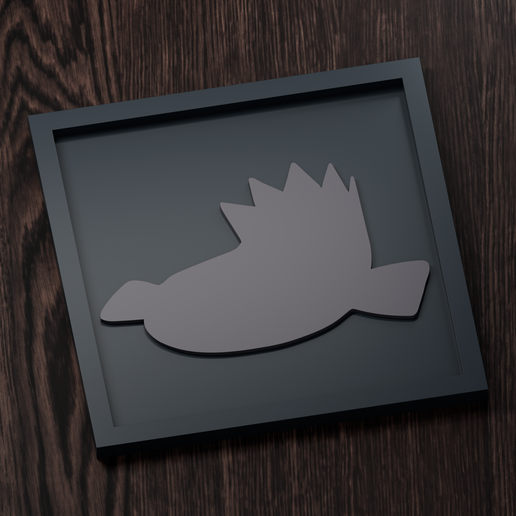 Stunfisk (Galarian Stunfisk) - Pokemon Silhouette Frame | Normal, Inverse & Scaled STL
