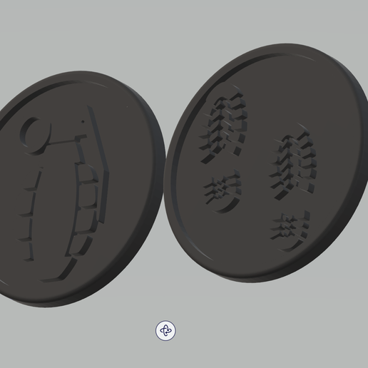 coin-2.png Grenade & Bootprints 3D-Printed Marker Coin para Memoir '44