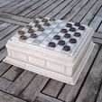 checkers-8.jpg Fancy old box with checkers / chess board