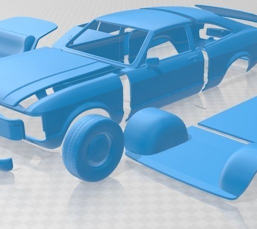 Ford Granada 3 Door EU 1972 Printable Car - 3D model önizlemesi