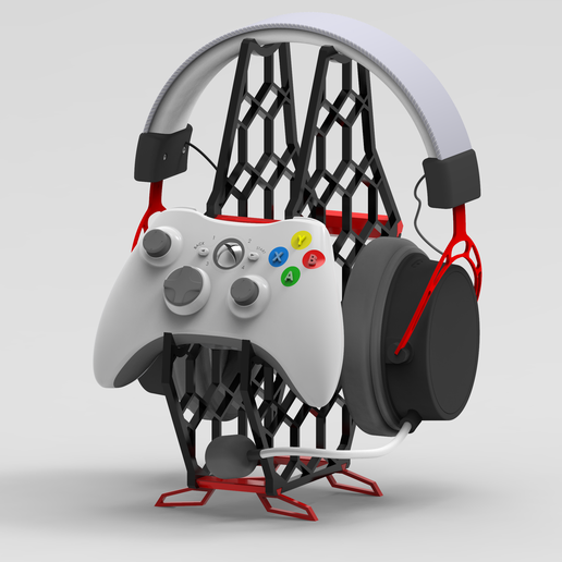 Gamepad and Headset Holder 3D model