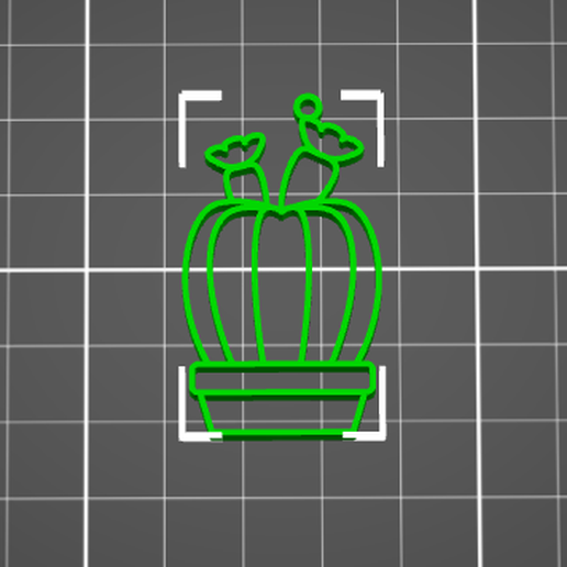 Cactus, PENDANT FOR NECKLACE, JEWELRY, EAR RINGS, CHARM 3D model