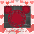 Rose-etched-mickeyhead.png Mickey head with Etched Rose design / Mouse ears / Birthday decor / wedding / baby shower/ cake topper / Disney themed decor / Roses