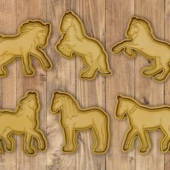 3dcult_all.jpg Datei STL Horse's in the move cookie cutter / stamp set #2・Modell für 3D-Druck zum herunterladen