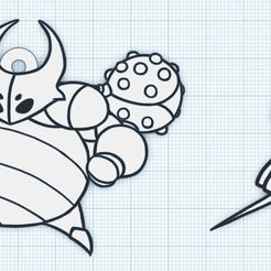 Foto-1-llavero-HK2.jpg Free STL file Hollow Knight Hornet and 1st Boss keychain・3D print design to download