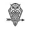 bua.png Minimalist Geometric Owl Painting