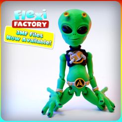 flexi-factory_alien3mf.jpg Free STL file Anycubic Flexi Print-in-Place Alien・3D printing design to download