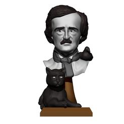 1.jpg STL file Edgar Allan Poe・3D print object to download