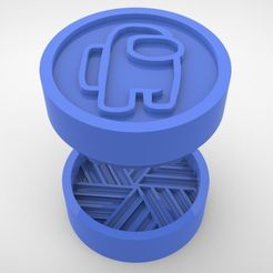 Grinders.389.jpg STL file GRINDER WEED - DIY - AMONG US・Template to download and 3D print