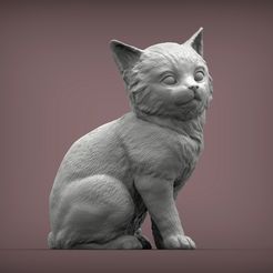 kitten-sitting1.jpg kitten sitting 3D print model