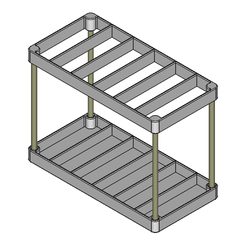 D4Stand_60X20-6.png [TOOL STAND] 60MM X 20MM - 6 CELLS (UPPER AND LOWER PARTS)