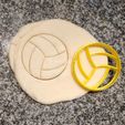 Volley 1.jpg 2 VOLLEYBALL COOKIE STAMPS + CUTTER - SPORT BALL