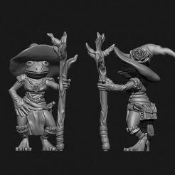 1.jpg Free STL file Female frog mage (remake)・Object to download and to 3D print