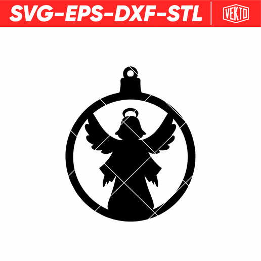 Open Wings Angel Christmas Ornament - Open Wings Angel Christmas Ornament SVG DXF EPS STL - 3D model önizlemesi