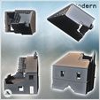 4.jpg Set of two modern ruined houses with exposed framework and ground-floor shop (45) - Modern WW2 WW1 World War Diaroma Wargaming RPG Mini Hobby