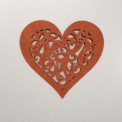 Heart-Wall-Decoration-WARAJ68-Preview.jpg STL file Heart Wall Decoration WARAJ68・3D printer model to download