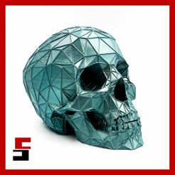 cults3D-1.jpg Fichier STL Crâne Voronoï Low Poly・Objet pour impression 3D à télécharger
