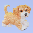 Goldendoodle-puppy1.png Adorable Fluffy Goldendoodle Puppy 3D Model - STL, 3MF, OBJ + Textures