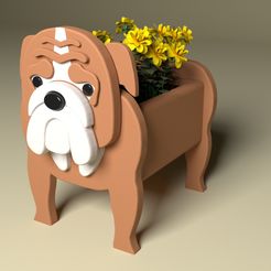bulldog03_01.jpg Fichier STL Bulldog Français pot・Objet imprimable en 3D à télécharger