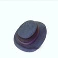 0_00037.jpg HAT 3D MODEL - Top Hat DENIM RIBBON CLOTHING DRESS British Fedora Hat with Belt Buckle Wool Jazz Hat for Autumn Winter Valentino Garavani - Rabbit skin calfskin ribbon antique