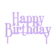 Happy Birthday Cupcake Sign.stl Happy Birthday Cake Topper