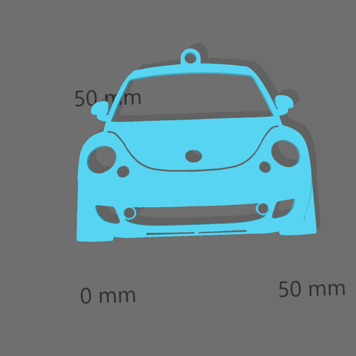 Volkswagen New Beetle Front USA/EU key ring 3D model preview