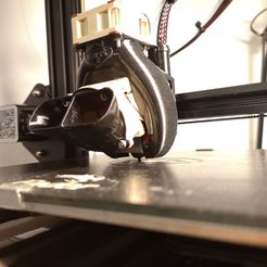 Ender 3, 3 V2, 3 pro, 3 max, dual 40mm axial fan hot end duct / fang. CR-10, Micro Swiss direct drive and bowden compatible. No support needed for printing