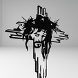 7-2.png Cross with Jesus Face Line Art