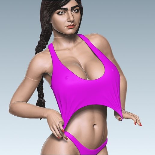 MIA KHALIFA fashion model #23 sexy standing pose OBJ File for 3D  printingCults