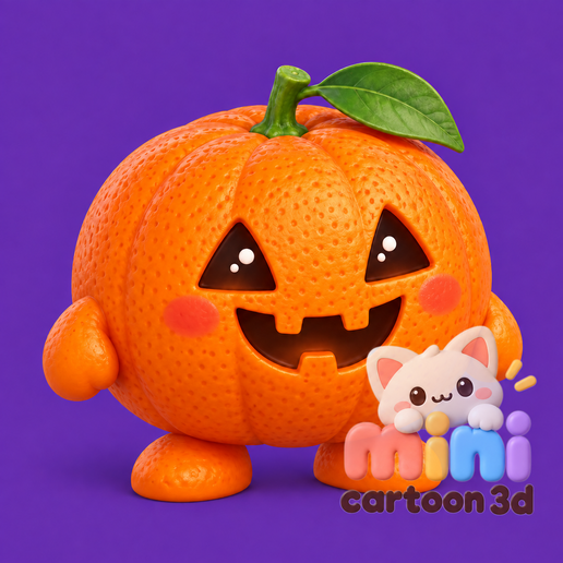 Jack-o'-Lantern Mandarin – Cute Halloween Fruit Character