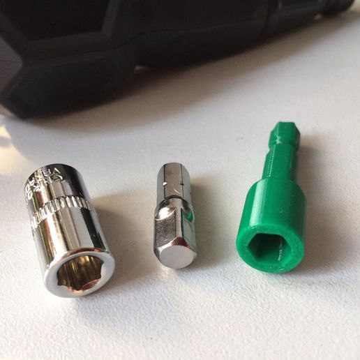 1/4" Hex Shaft for Ball Bearing Capture Chuck to 1/4" Hex Socket Adaptor 3D model