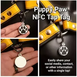 il_794xN.5288964036_sman.webp Puppy Paw NFC Digital Business Card Keychain Harness Accessory