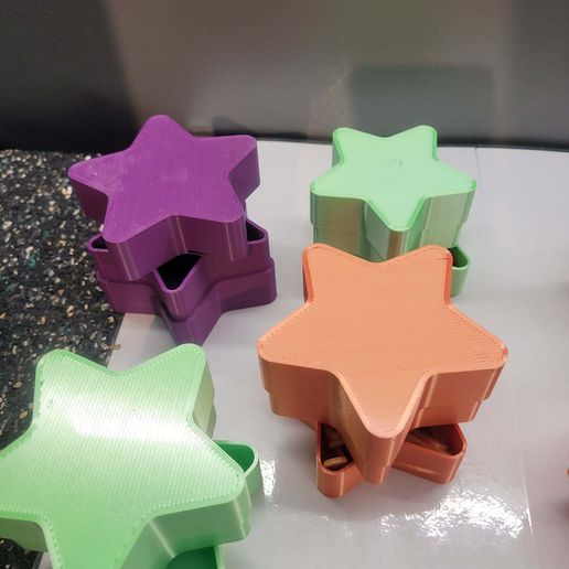 BOÎTE ÉTOILE AVEC COUVERCLE – BOÎTE DE RANGEMENT – FICHIERS STL