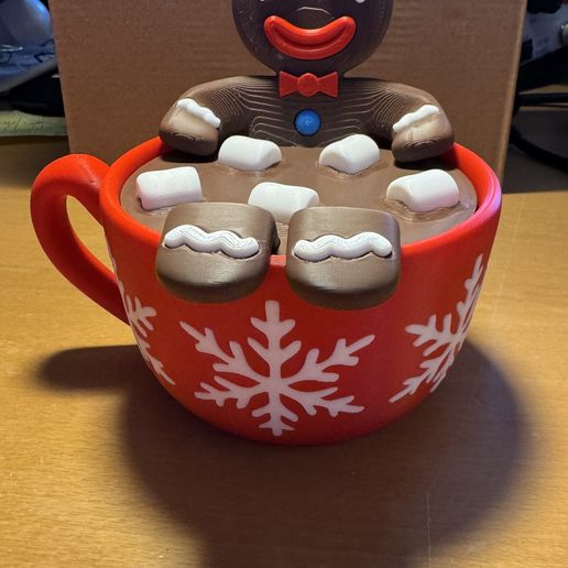 👨 Gingerbread Relax - Container cup・3D Print with the Bambu Lab H2S 3D ...